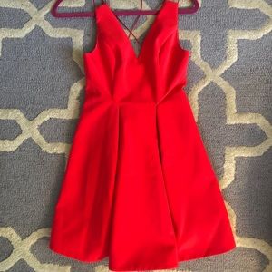 Topshop Pink/Red Fit Flare Dress Size 2